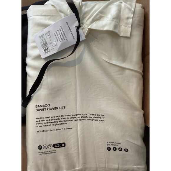 NWT DOZ by SIJO Organic Bamboo Duvet Cover Set - King Cali King - Ivory - Picture 9 of 9